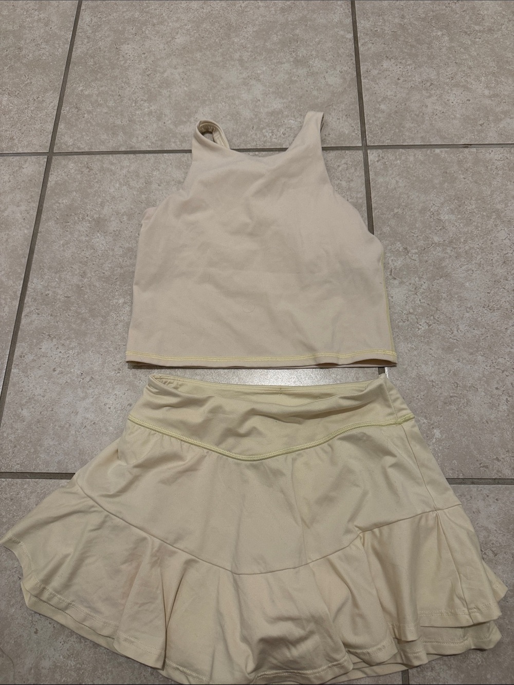 all in motion Cream Two-Piece Tank and Skirt Set